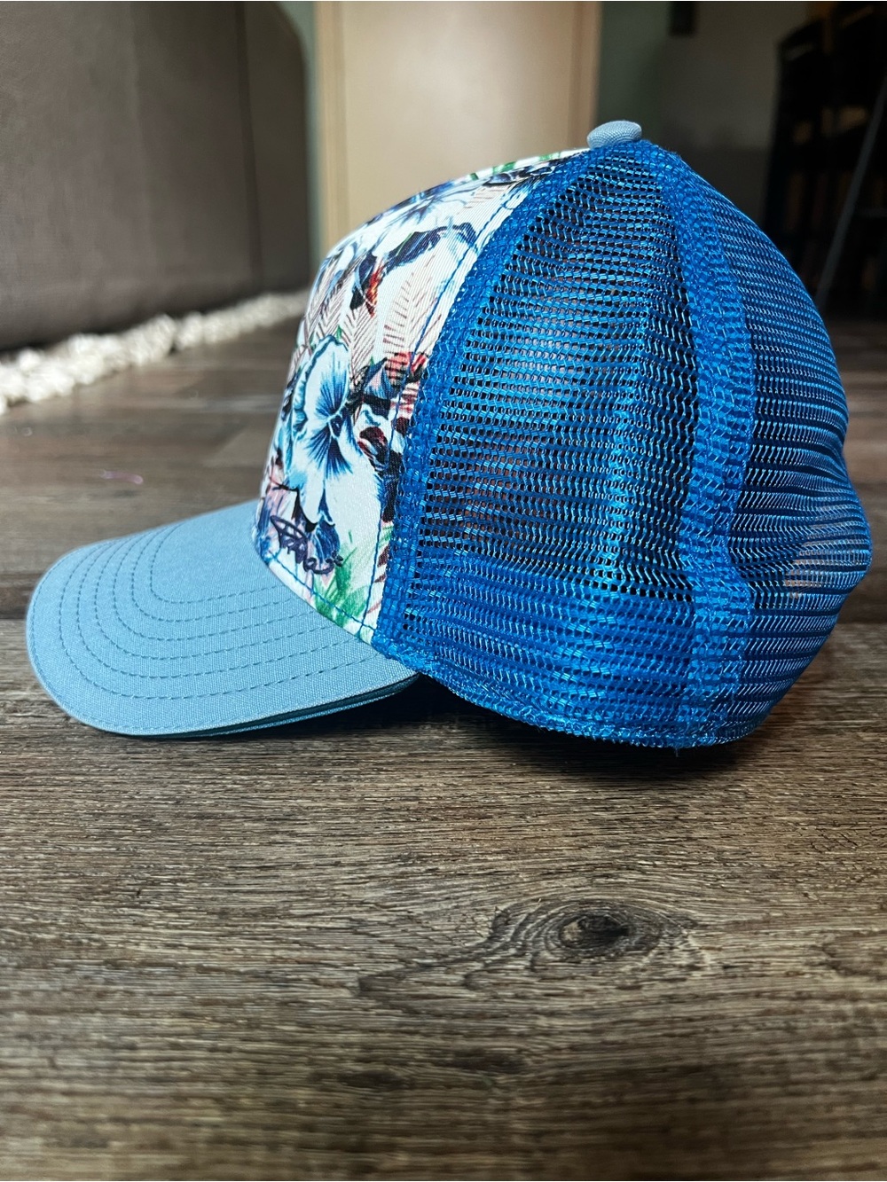 Prana Blue Floral Mesh Trucker Hat - Picture 5 of 10